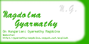 magdolna gyarmathy business card